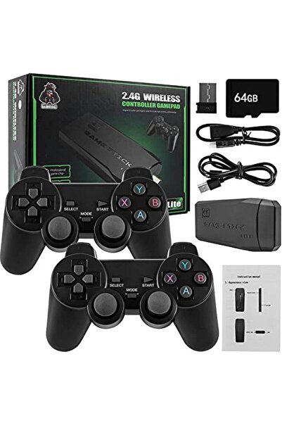 Retro Wireless 2.4G Game Console - Dual Controllers, 10000+ Games, 4K HDMI, 9 Emulators