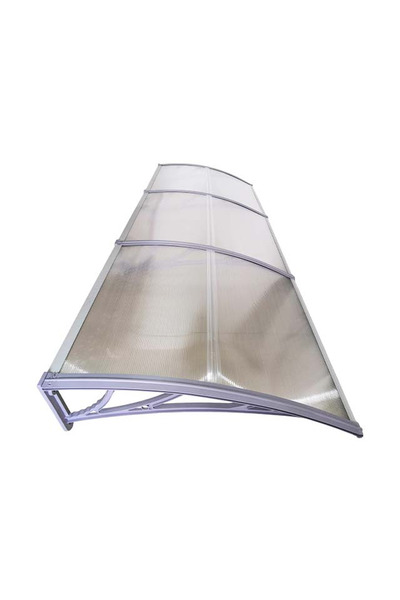 MAPROFI Door canopy 360x120cm awning shelter roof Grey-Transparent