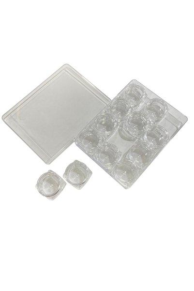 VERA SANAT Set de 12 recipiente din plastic, 5 cc, în cutie, 9x12 cm