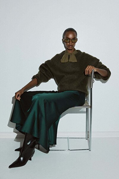 H&M Satin maxi skirt