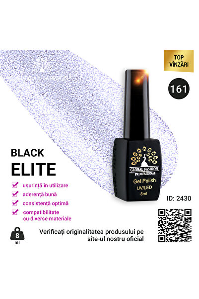 global fashion Set de 4 unități: Oja semipermanenta BLACK ELITE, 8 ml, 161