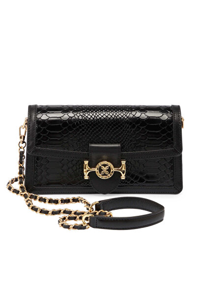 Tergan Siyah Hakiki Deri Kadın El Çantası - S25K1BC80370-D7J