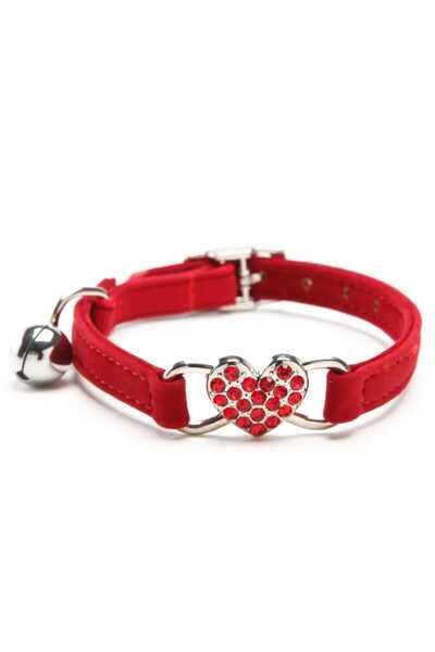 PawDeLuxe Heart-Shaped Cat Collar - Adjustable Apricot - 28 cm
