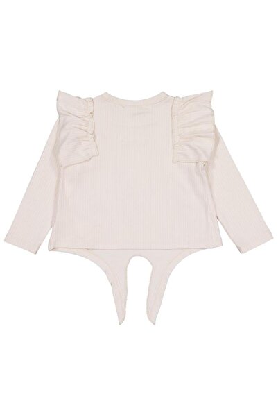 Civil Girls Shoulder Ruffled Sweatshirt for Ages 2-5 - Ivory for Ages 3-4