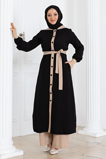 Modamihram Σετ με κουκούλα με κουμπιά μαύρο MSW19238-4