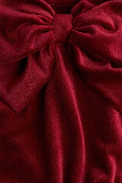 H&M Bow-detail velour dress