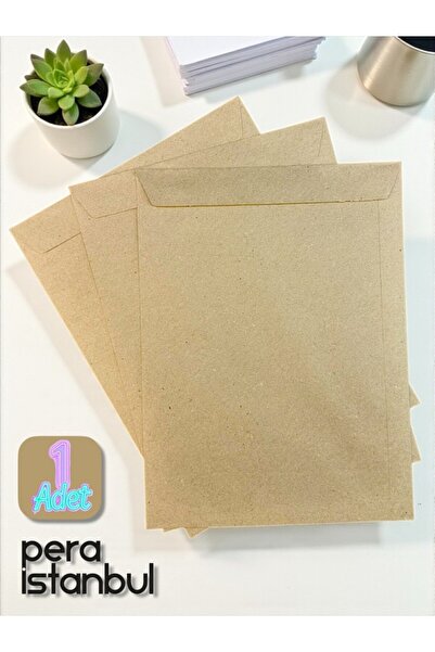 Pera İstanbul 1 Adet 24x32 cm Kraft Davetiye Lüks Tebrik Kartı Mektup Mühür C...
