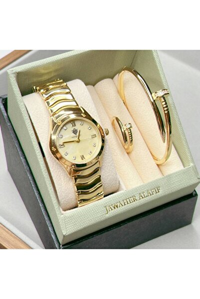 GLAMORA Al-Afeef Jewelers watch set with bracelet, ring, and luxurious box
