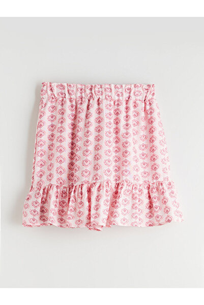 LC Waikiki Lcw Kids Pink Elastic Waist Ruffled Girls' Shorts Skirt