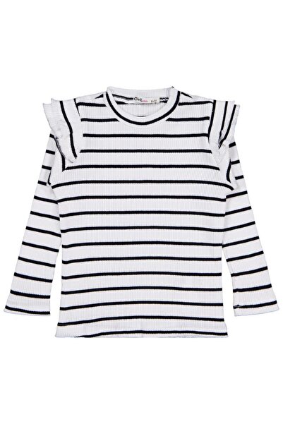 Civil Girls Sleeve Ruffled 6-9 Years Old Sweatshirt - Ecru 9-10 Years Old