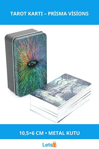 Letsii بطاقة التارو بريزما فيجنز مع صندوق معدني