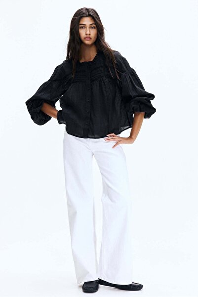 H&M Frill-collared cotton blouse