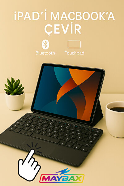Maybax Tüm Cihazlara Uyumlu Akıllı Taşınabilir Şarjlı Kablosuz Bluetooth & Wireless Klavye Touchpad (Mouse)