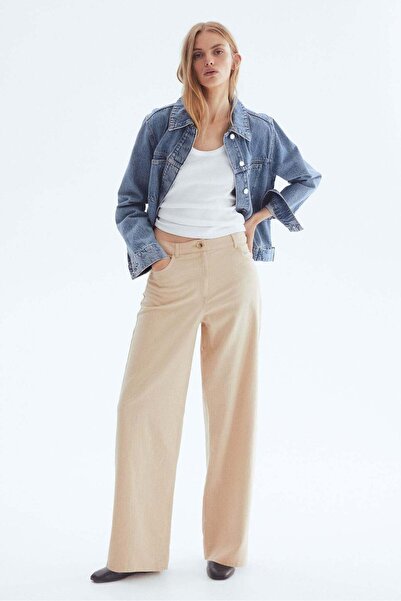 H&M Wide cotton trousers