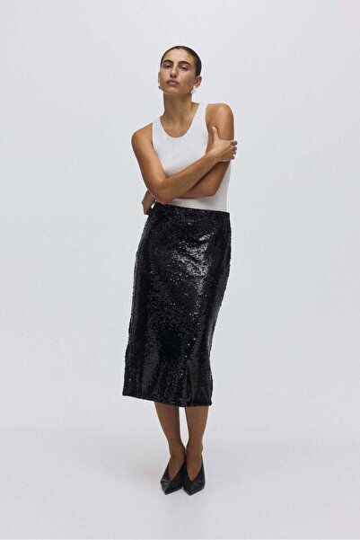 H&M Sequined midi skirt