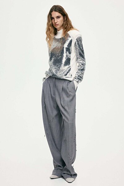 H&M Sequined shoulder-pad top