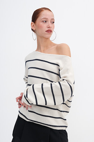 Addax Çizgili Triko Kazak K10327