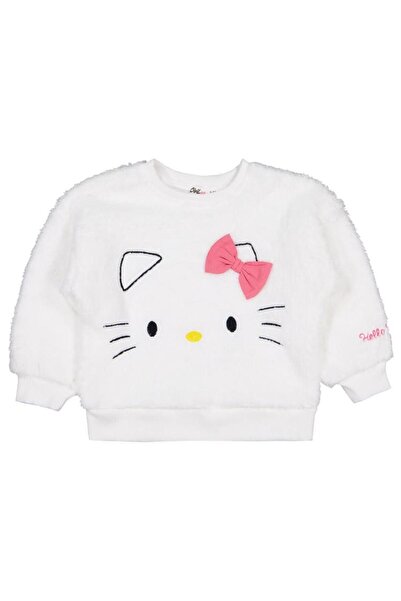Hello Kitty 2-5 Yaş Sweatshirt - Ekru 5-6 Yaş