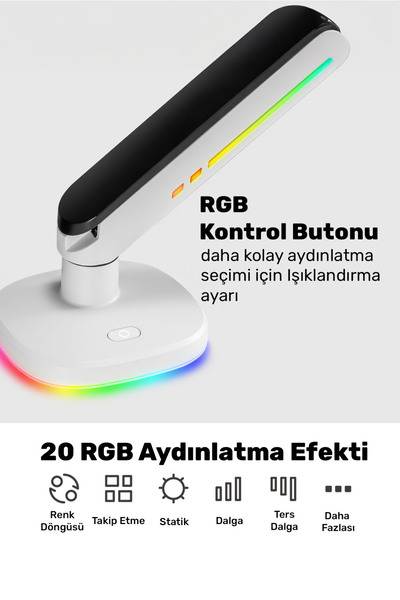 NPO حامل شاشة أحادي الذراع من نوع VESA مع ممتص صدمات احترافي للألعاب بتقنية RGB من Elysium مقاس 27-45 بوصة طراز STD54012HLW