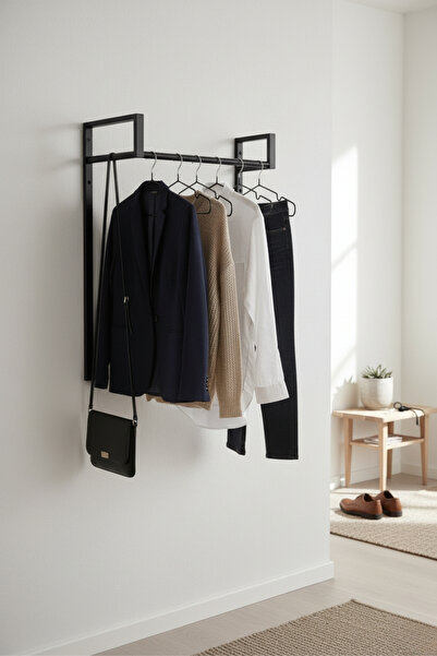 Grandmix Duvara Monte Metal Portmanto Elbise Askılığı Antre Giyinme Odası Ask...