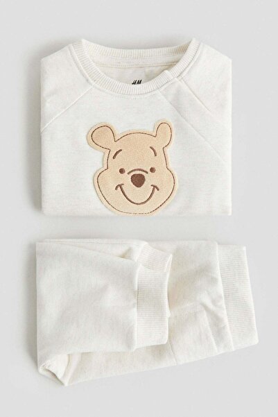 H&M 2-piece appliquéd sweatshirt set