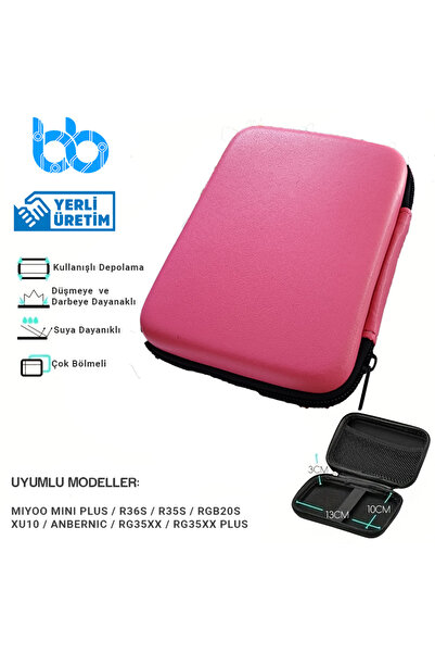 İMEXTECH Miyoo R35s/r36s El Tipi Oyun Konsolu Dayanıklı Kaymaz, Su Geçirmez Kumaş Pembe Koruma Çantası