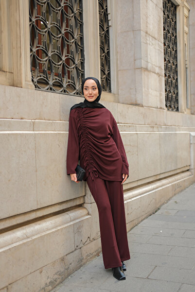 LOCCO Women's Rubber Detail Double Suit Burgundy