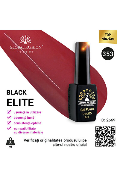 global fashion Set de 4 unități: Oja semipermanenta BLACK ELITE, 8 ml, 353