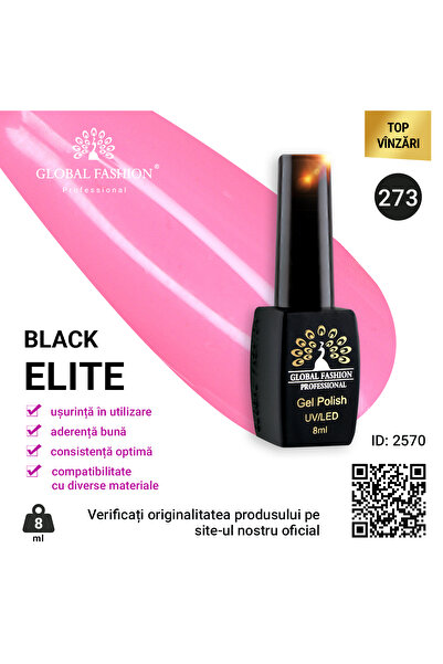 global fashion Set de 4 unități: Oja semipermanenta BLACK ELITE, 8 ml, 273