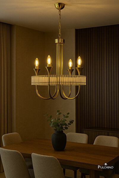 pulchino Modern Eskitme kaplamalı Avize PLC-1282-AV-4E