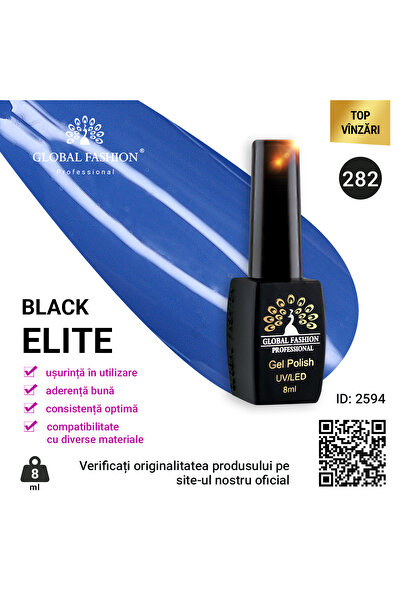 global fashion Set de 4 unități: Oja semipermanenta BLACK ELITE, 8 ml, 282
