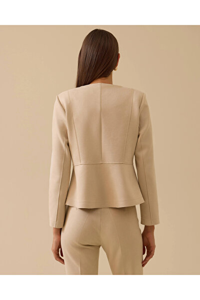 SEÇİL Fermuarlı Sıfır Yaka Kısa Ceket