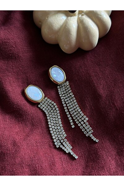 Butik أقراط طويلة مرصعة بالأحجار الكريمة