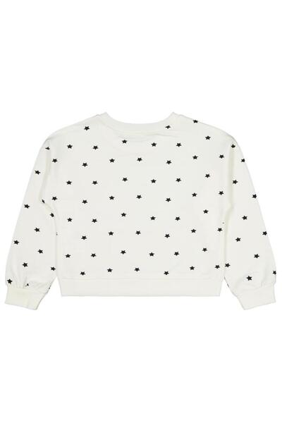 Civil Girls Yıldız Printed 6-9 Years Old Sweatshirt - Ecru 7-8 Years Old