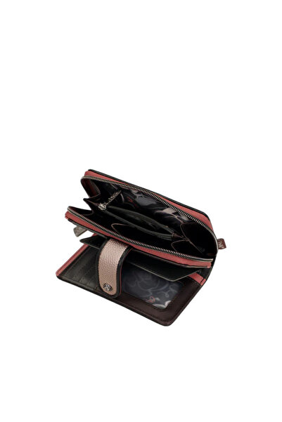 Anekke medium RFID wallet with zipper and flap, brown (Mademoiselle collection)