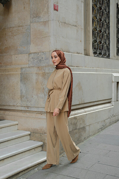 LOCCO Costum din două piese pentru femei, cu îmbrăcăminte din față, din nurcă