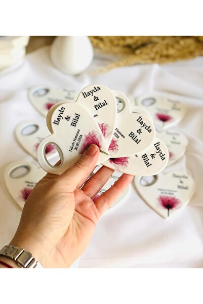 Nikah Sekeri Dunyasii Gazoz Açacağı Kalp Magnet Nikah Şekeri, Nişan Hediyesi,...