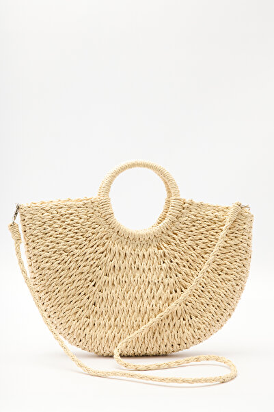 Manuka Medium Wicker Handbag Beige