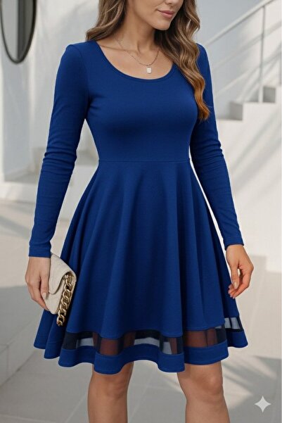 JANES   Skirt Tulle Detail Crepe Dress