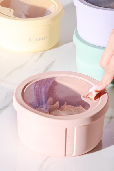 Le murano Pastel Air-Tight Round Silicone Storage Container 600 ml | Pink