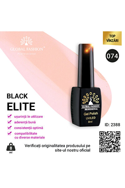 global fashion Set de 4 unități: Oja semipermanenta BLACK ELITE, 8 ml, 074