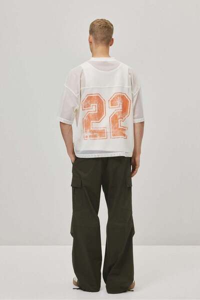 H&M Oversized Fit Printed mesh T-shirt