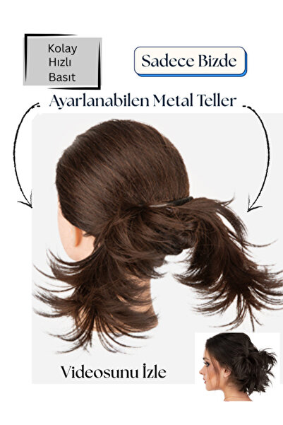 YARAT Koyu Kahverenk Telli Tokalı Topuz 45/55 Gram Kolay Ayarlanabilen Teller