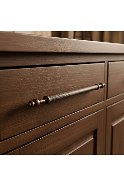 Badem10 Spruce Serrated Antique Copper Metal Handle 320 mm Durable Handles Furniture Drawer Cabinet Door Handle