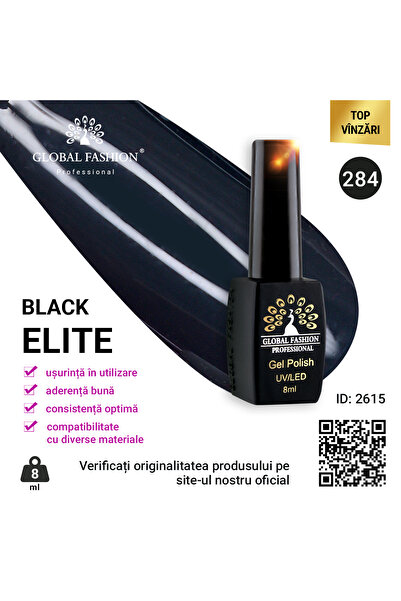 global fashion Set de 4 unități: Oja semipermanenta BLACK ELITE, 8 ml, 284