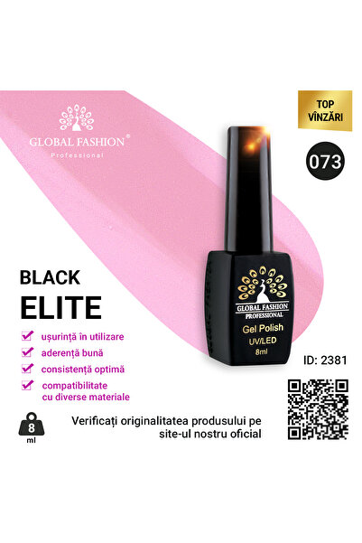 global fashion Set of 4 units: BLACK ELITE semi-permanent nail polish, 8 ml, 073