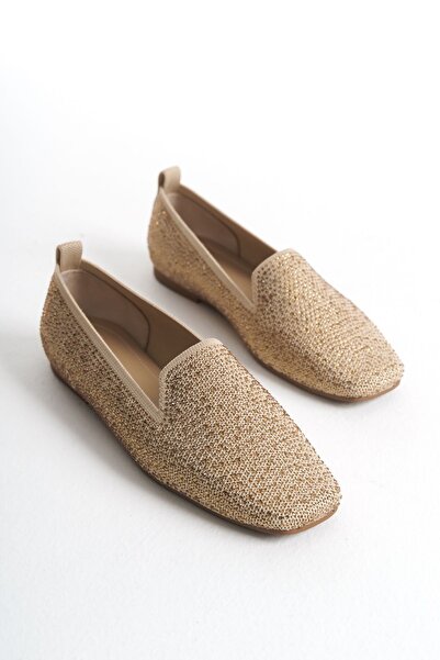 FEMME Tricotaj cu vârf tocit pentru femei Pantofi de zi cu zi Cawi Bej