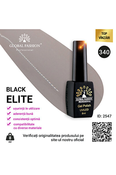 global fashion Set de 4 unități: Oja semipermanenta Black Elite, 8 ml, 340