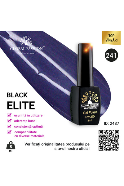 global fashion Set de 4 unități: Oja semipermanenta BLACK ELITE, 8 ml, 241