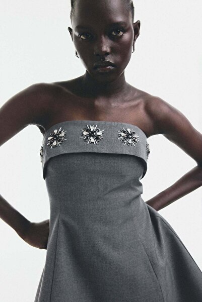 H&M Rhinestone-embellished bandeau dress